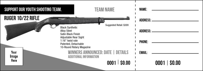 Ruger 10/22 Rifle V1 Raffle Ticket Product Front