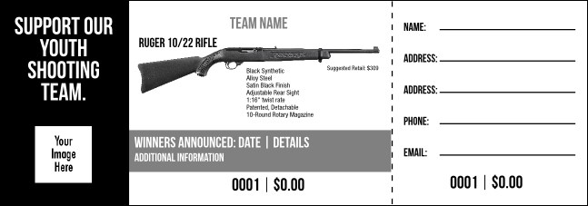 Ruger 10/22 Rifle V2 Raffle Ticket Product Front