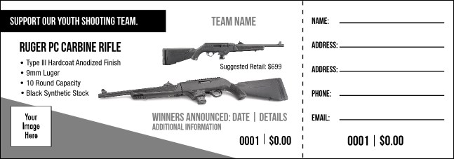 Ruger PC Carbine Rifle V1 Raffle Ticket Product Front