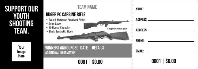 Ruger PC Carbine Rifle V2 Raffle Ticket Product Front