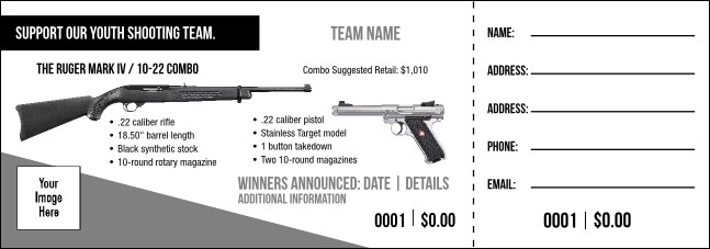 The Ruger Mark IV / 10-22 Combo Raffle Ticket V1 Product Front