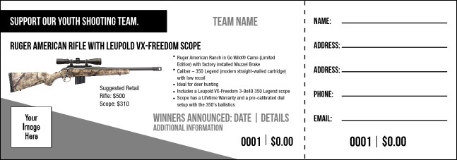 Ruger American Rifle with Leupold VX-Freedom Scope Raffle Ticket V1