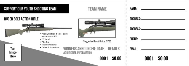 Ruger Bolt Action Rifle Raffle Ticket V1 Product Front