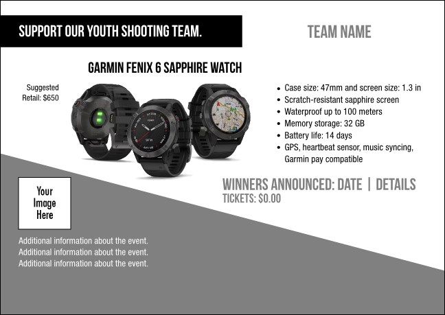 Garmin Fenix 6 Sapphire Watch Postcard V1 Product Front