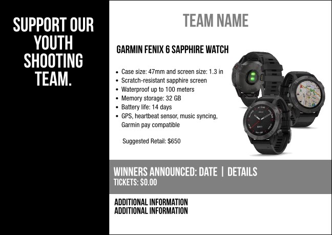 Garmin Fenix 6 Sapphire Watch Postcard  V2 Product Front