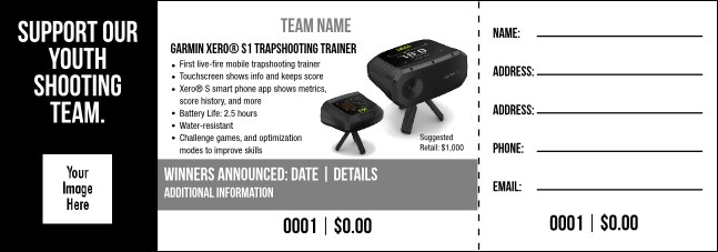 Garmin Xero® S1 Trapshooting Trainer Raffle Ticket V2 Product Front