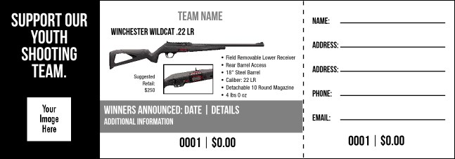 Winchester Wildcat .22 LR Raffle Ticket V2 Product Front