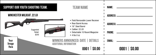 Winchester Wildcat .22 LR Raffle Ticket V1 Product Front