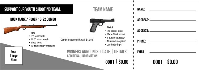 Buck Mark / Ruger 10-22 Combo Raffle Ticket V1 Product Front