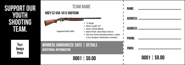 Grey CZ-USA 1012 Shotgun Raffle Ticket  V2