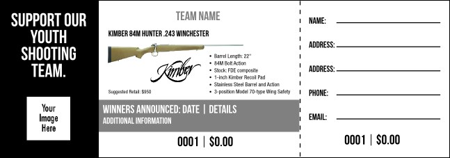 Kimber 84M Hunter .243 Winchester Raffle Ticket V2 Product Front