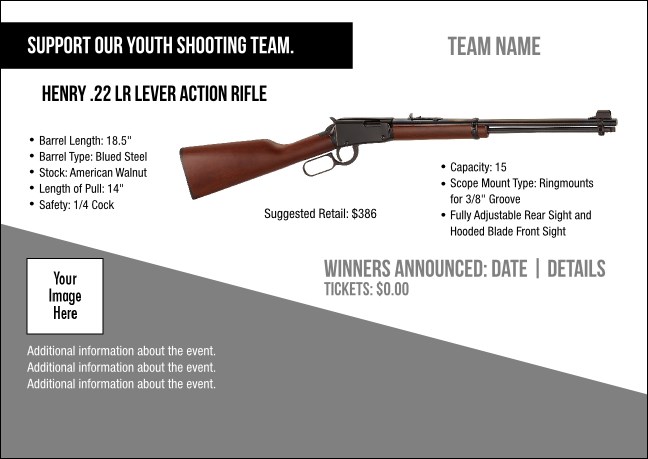 Henry .22 LR Lever Action Rifle Postcard V1 Product Front