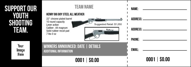 Henry .22 LR Lever Action Rifle Raffle Ticket V2 Product Front