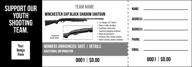 Winchester SXP Black Shadow Shotgun Raffle Ticket V2 Product Front