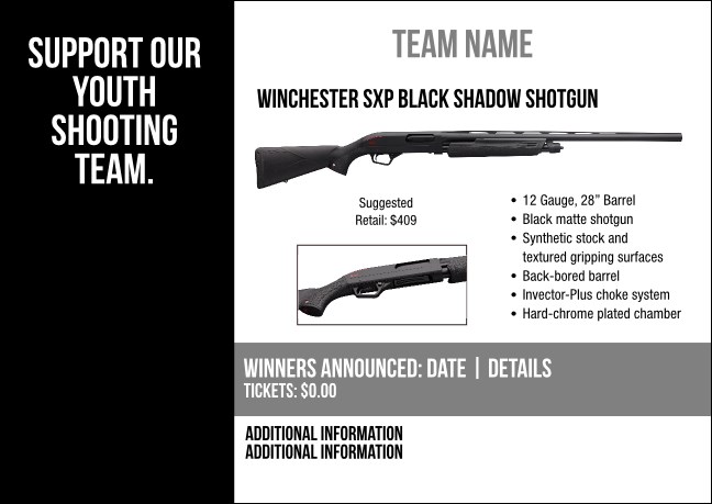 Winchester SXP Black Shadow Shotgun Postcard V2 Product Front