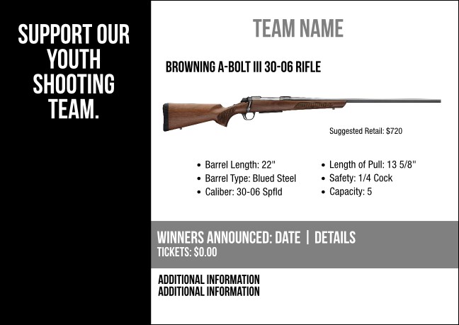 Browning A-Bolt III 30-06 Rifle Postcard V2 Product Front