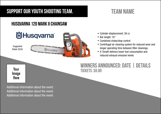 Husqvarna 120 Mark II Chainsaw Postcard V1 Product Front