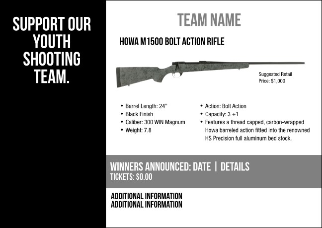 Howa M1500 Bolt Action Rifle Postcard V2 Product Front