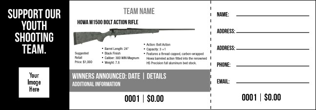 Howa M1500 Bolt Action Rifle Raffle Ticket V2 Product Front