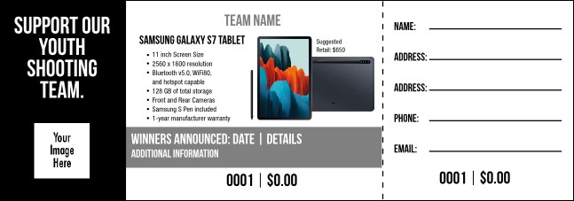 Samsung Galaxy S7 Tablet Raffle Ticket V2 Product Front