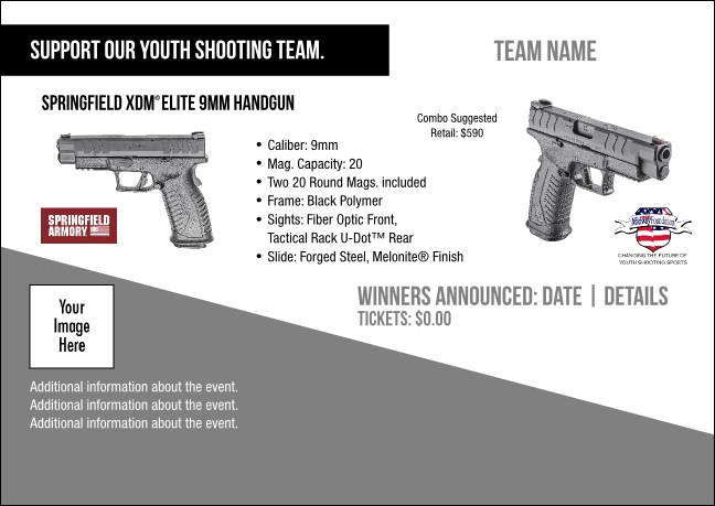 Springfield XDM® Elite 9mm Handgun Postcard V1 Product Front