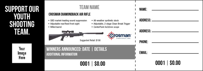 Crosman Diamondback Air Rifle Raffle Ticket V2 Product Front