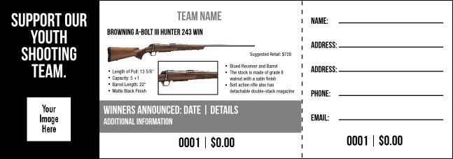 Browning A-Bolt III Hunter 243 Win Raffle Ticket V2 Product Front