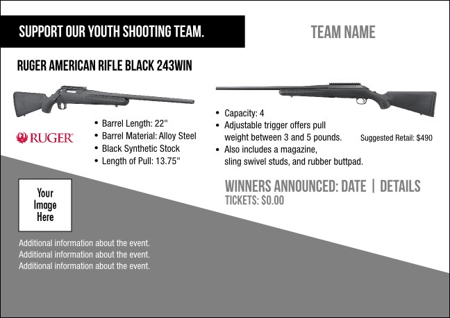 Ruger American Rifle Black 243Win Postcard V1 Product Front