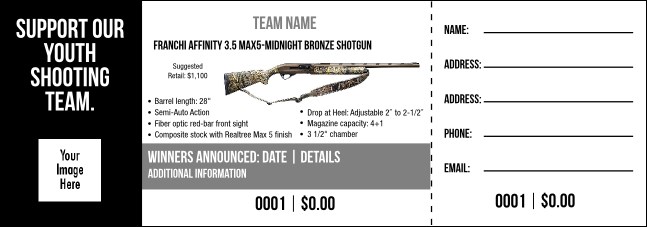 Franchi Affinity 3.5 Max5-Midnight Bronze Shotgun Raffle Ticket V2 Product Front