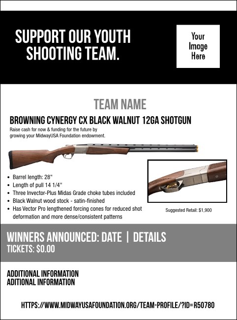 Browning Cynergy CX Black Walnut 12ga Shotgun Flyer V2 Product Front
