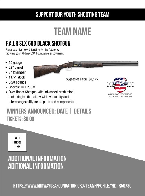F.A.I.R SLX 600 Black Shotgun Flyer V1 Product Front
