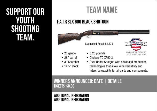 F.A.I.R SLX 600 Black Shotgun Postcard V2 Product Front