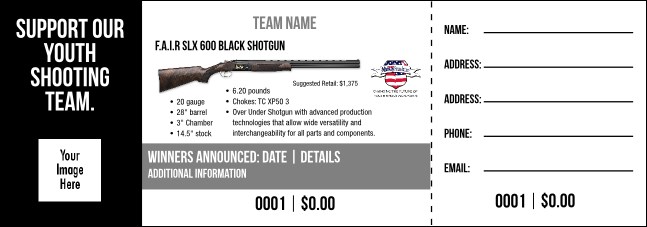 F.A.I.R SLX 600 Black Shotgun Raffle Ticket V2 Product Front
