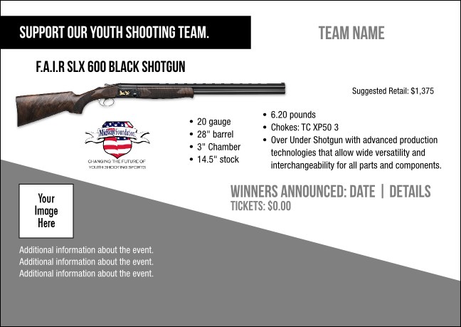 F.A.I.R SLX 600 Black Shotgun Postcard V1 Product Front