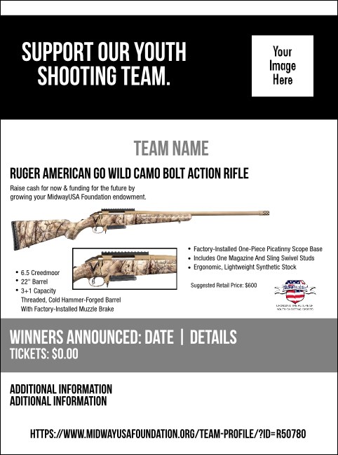 Ruger American Go Wild Camo Bolt Action Rifle Flyer V2 Product Front