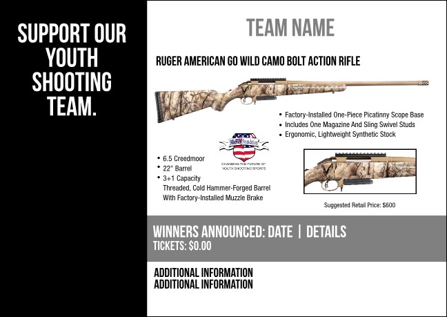 Ruger American Go Wild Camo Bolt Action Rifle Postcard V2 Product Front