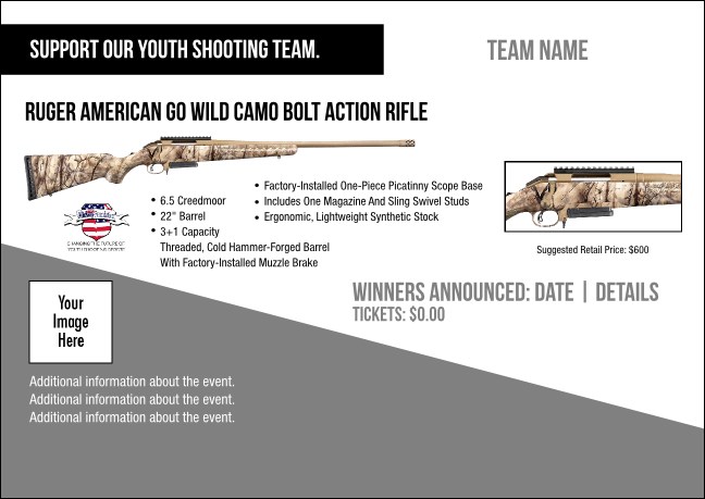 Ruger American Go Wild Camo Bolt Action Rifle Postcard V1 Product Front