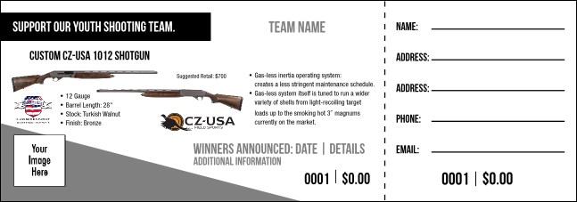 Custom CZ-USA 1012 Shotgun Raffle Ticket V1 Product Front