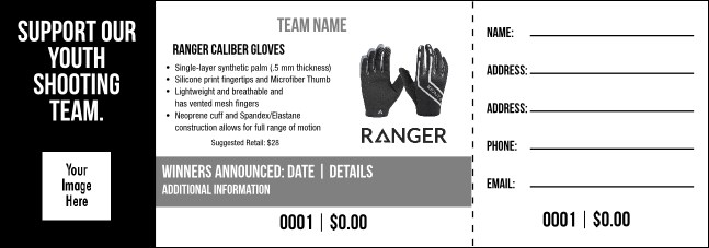 Ranger Caliber Gloves Raffle Ticket V2 Product Front