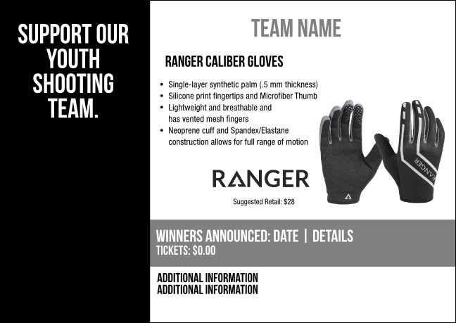 Ranger Caliber Gloves Postcard V2 Product Front