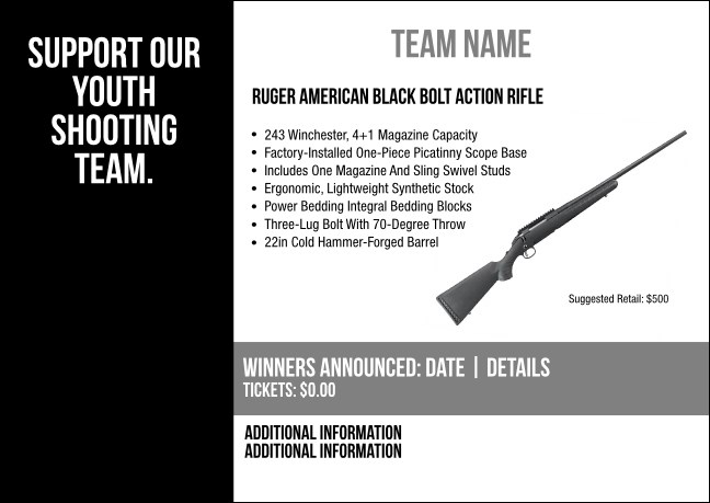 Ruger American Black Bolt Action Rifle Postcard V2