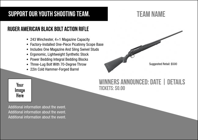 Ruger American Black Bolt Action Rifle Postcard V1 Product Front