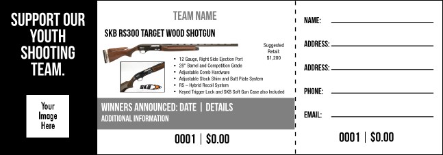 SKB RS300 Target Wood Shotgun Raffle Ticket V2 Product Front