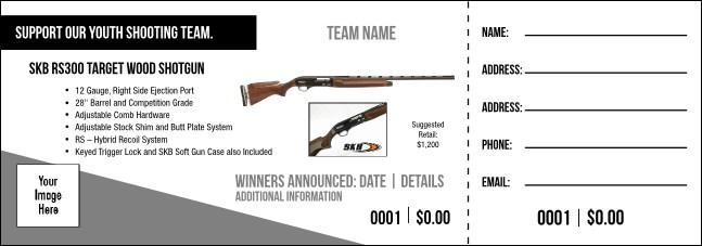 SKB RS300 Target Wood Shotgun Raffle Ticket V1 Product Front