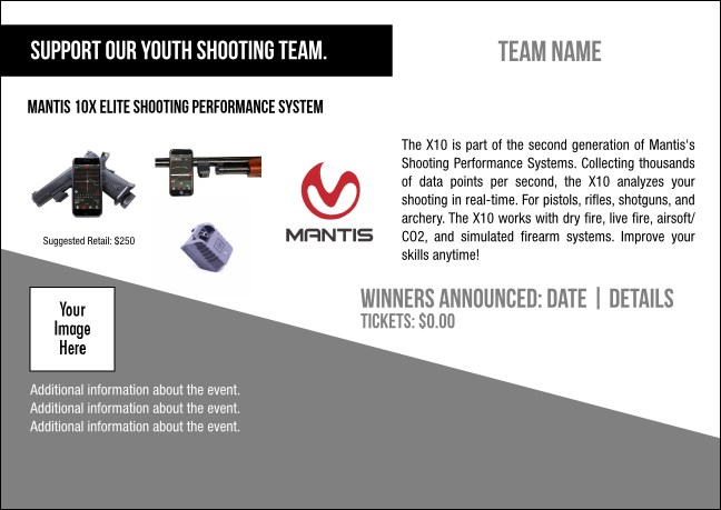 Mantis 10X Elite Shooting Performance System Postcard V1 Product Front