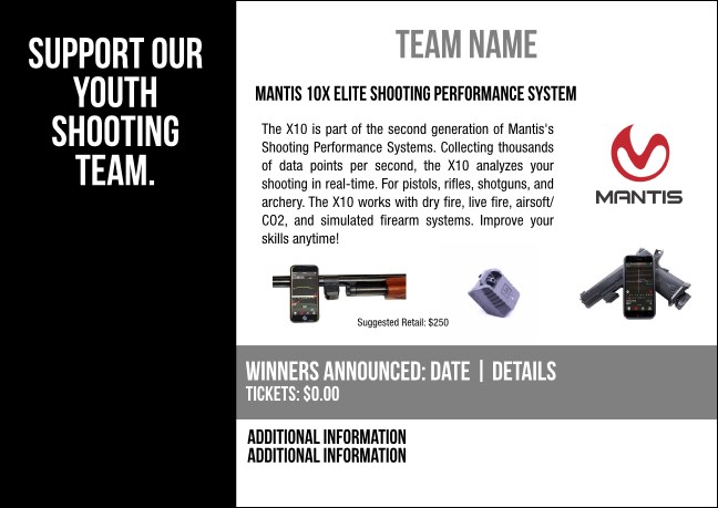 Mantis 10X Elite Shooting Performance System Postcard V2 Product Front