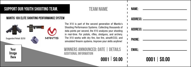 Mantis 10X Elite Shooting Performance System Raffle Ticket V1 Product Front
