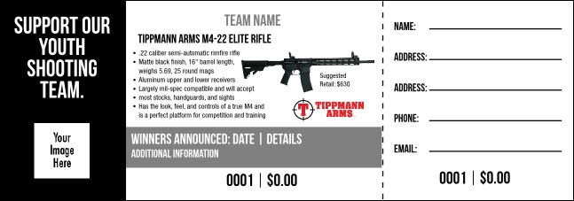 Tippmann Arms M4-22 Elite Rifle Raffle Ticket V2 Product Front