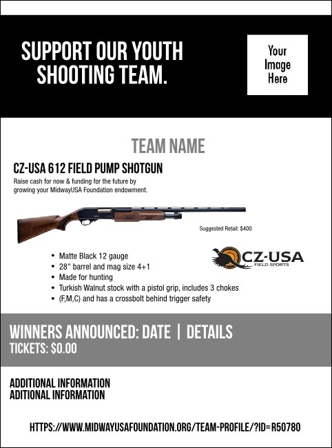 CZ-USA 612 Field Pump Shotgun Flyer V2 Product Front