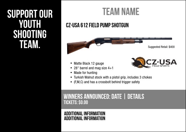 CZ-USA 612 Field Pump Shotgun Postcard V2